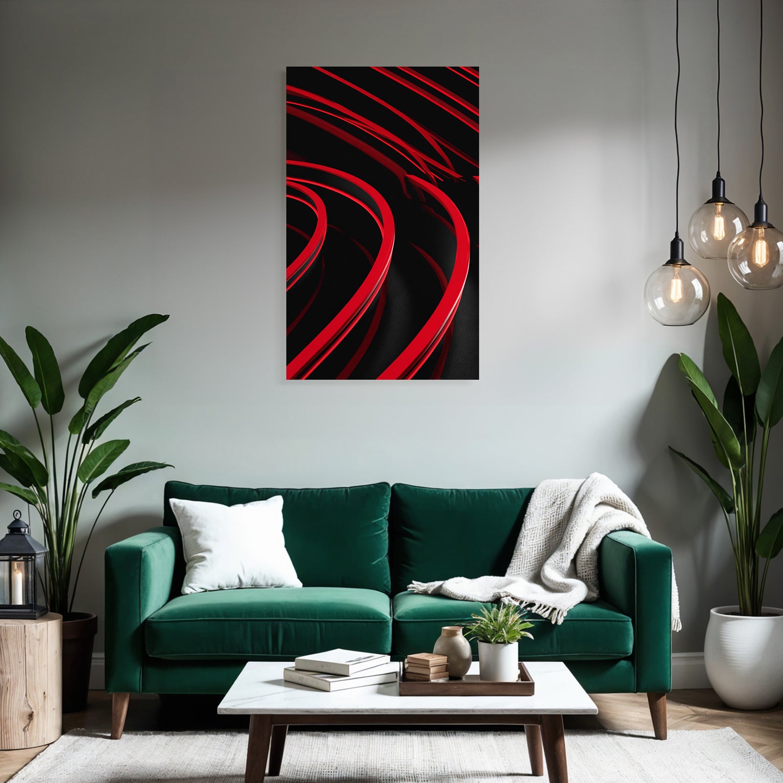 Moderne Abstraktes Design Rot Auf Schwarz Moderne Ästhetik