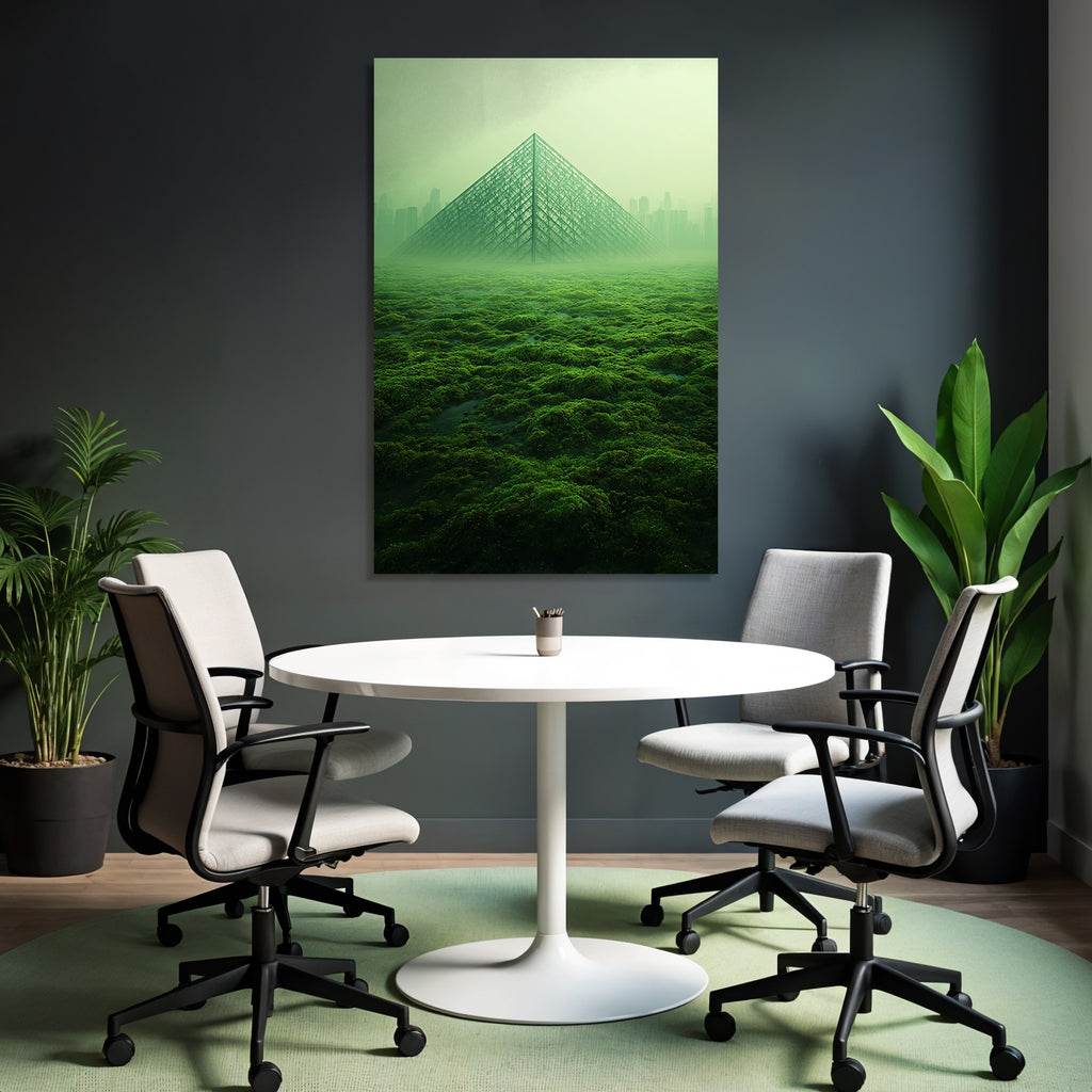 Moderne Futuristische Landschaft Pyramidenstruktur Natur Und