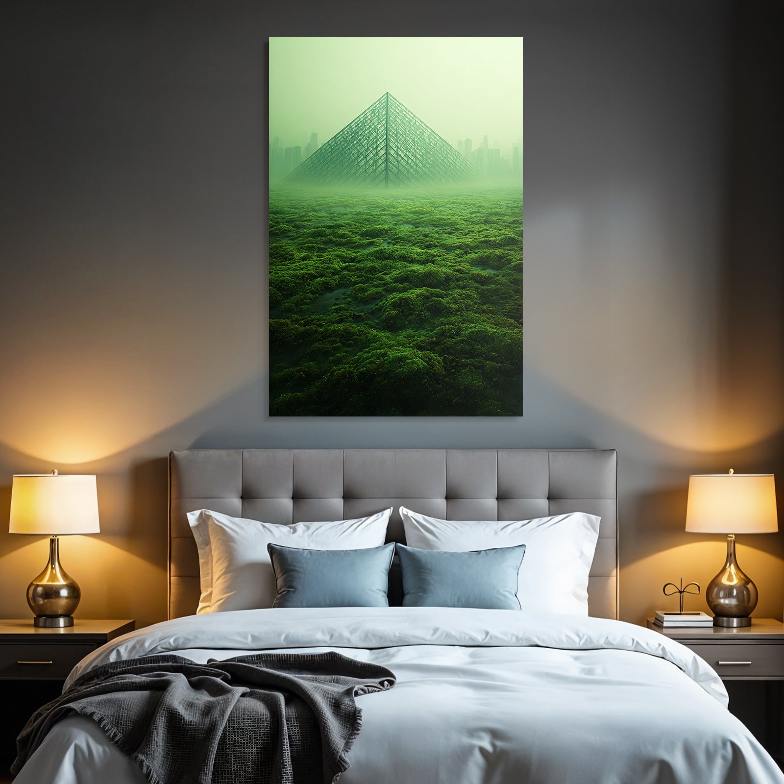 Moderne Futuristische Landschaft Pyramidenstruktur Natur Und