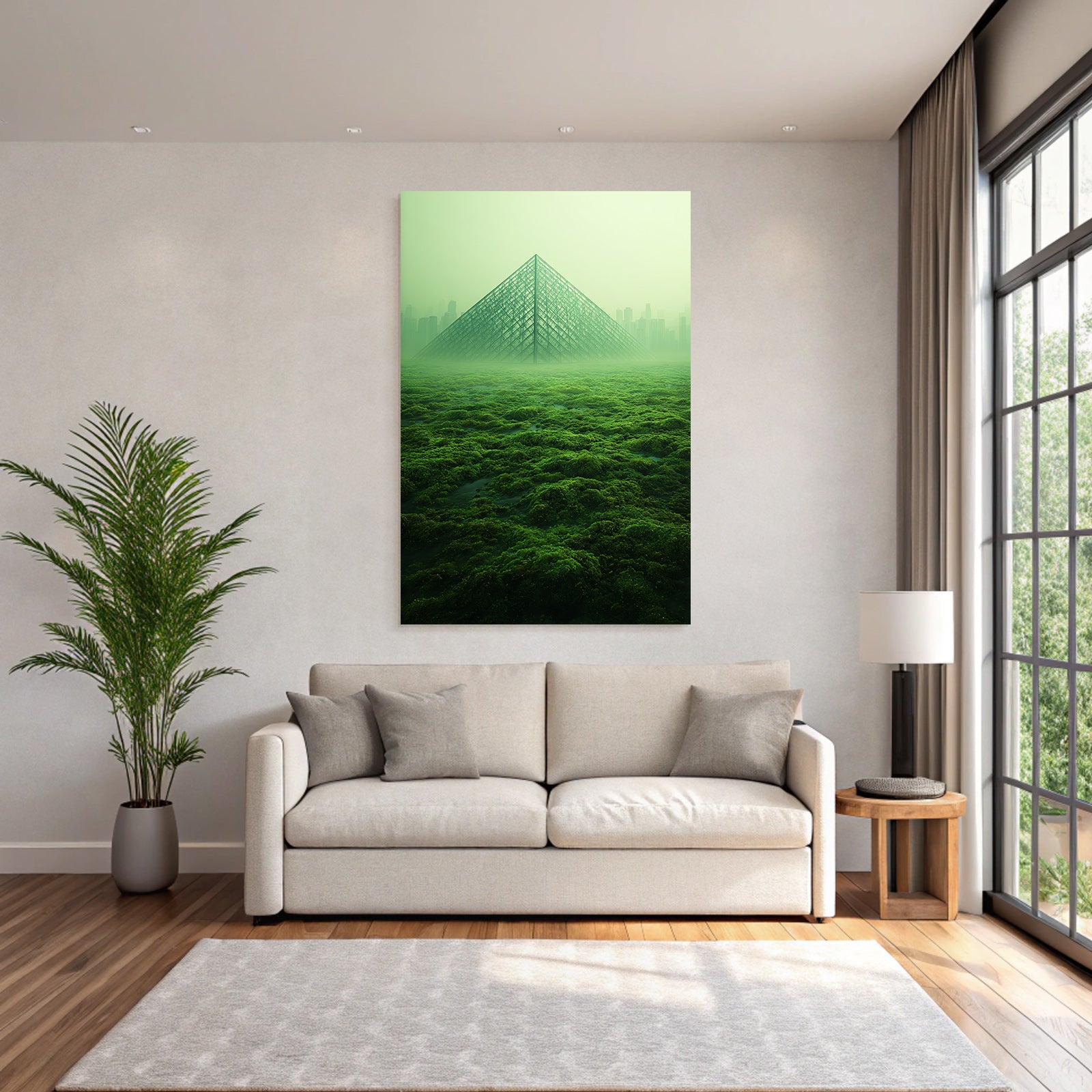 Moderne Futuristische Landschaft Pyramidenstruktur Natur Und