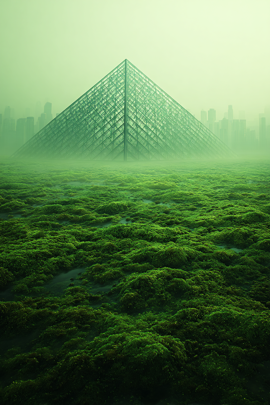 Moderne Futuristische Landschaft Pyramidenstruktur Natur Und | Moderne Architektur | Architektur