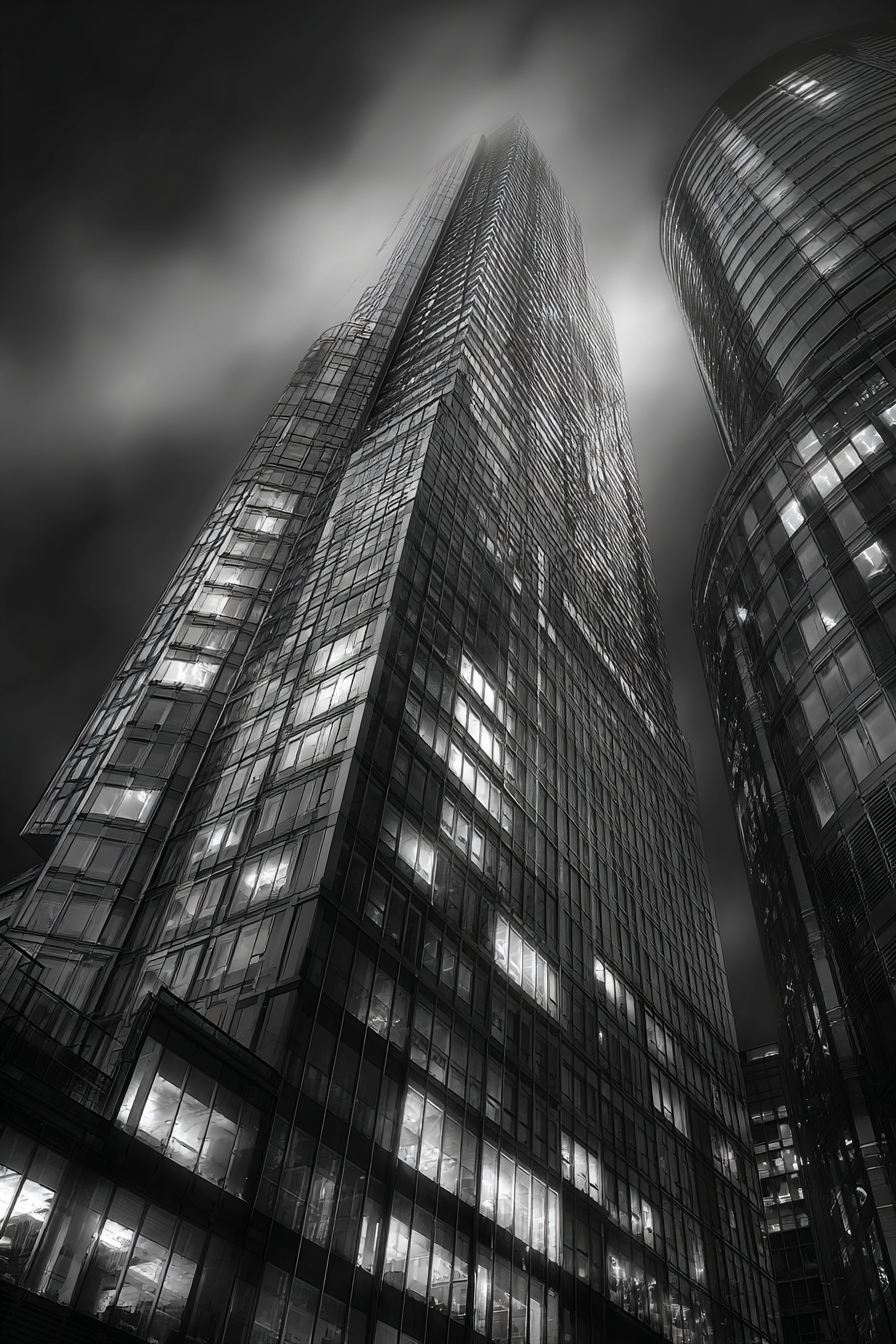 Moderne Hochhaus Moderne Schwarz Weiss Stimmungsvoll | Moderne Architektur | Architektur