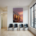 Moderne Moderne Eckige Formen Glas Und Metal Hintergrund Bunte Sunset