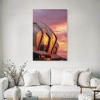 Moderne Moderne Eckige Formen Glas Und Metal Hintergrund Bunte Sunset