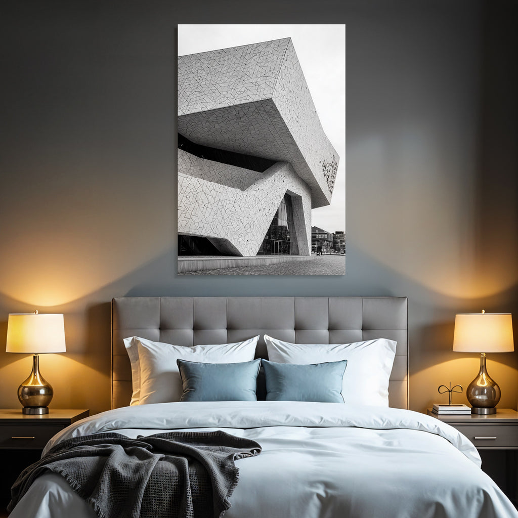 Moderne Moderne Geometrische Fassade Jutende Elemente