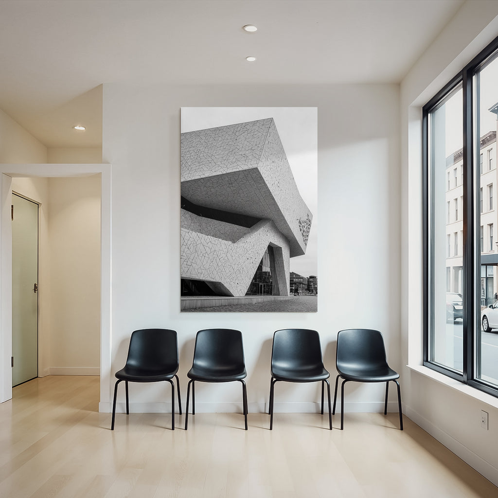 Moderne Moderne Geometrische Fassade Jutende Elemente