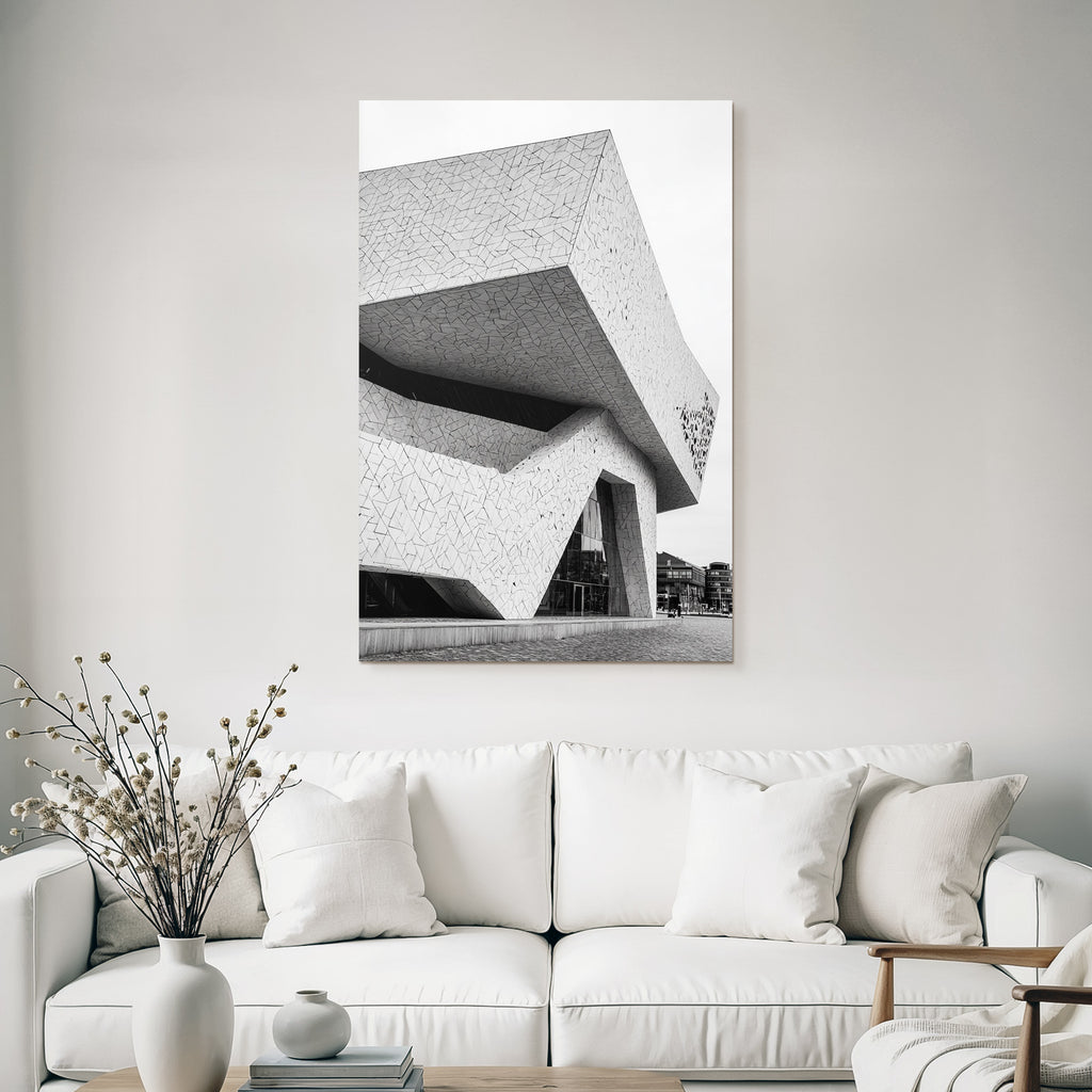 Moderne Moderne Geometrische Fassade Jutende Elemente