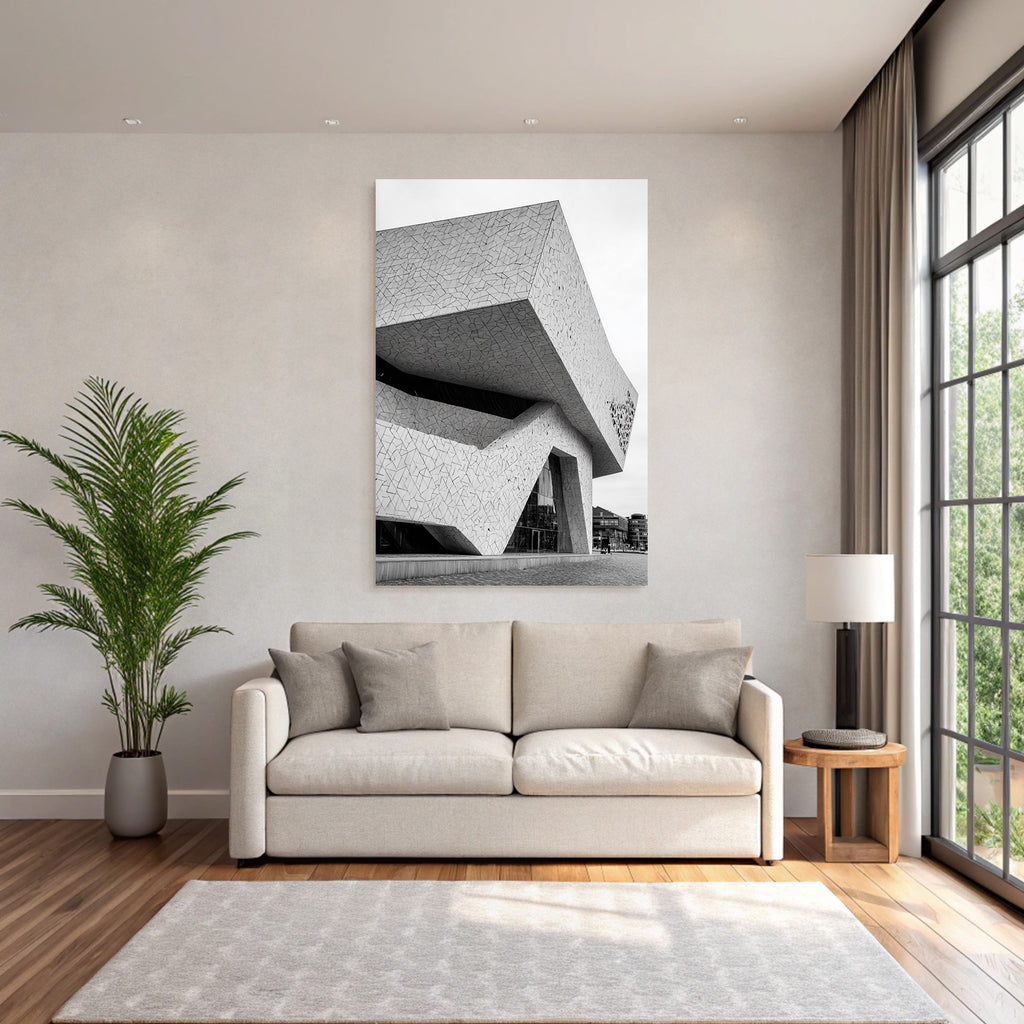 Moderne Moderne Geometrische Fassade Jutende Elemente