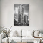 Moderne Moderne Highrise Gebäude Mit Geschwungenem Design Im Schwarzweiss
