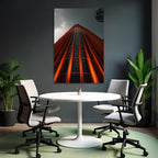 Moderne Moderne Skyscraper Mit Orange Leuchten Bei Nacht