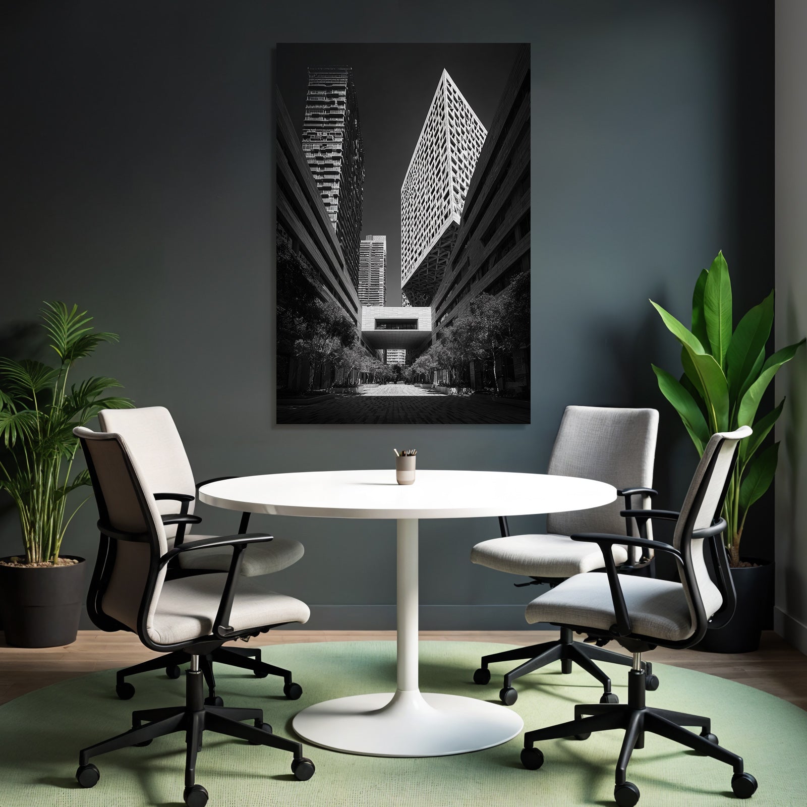 Moderne Moderne Städtische Szene Mit Geometrischen Designs