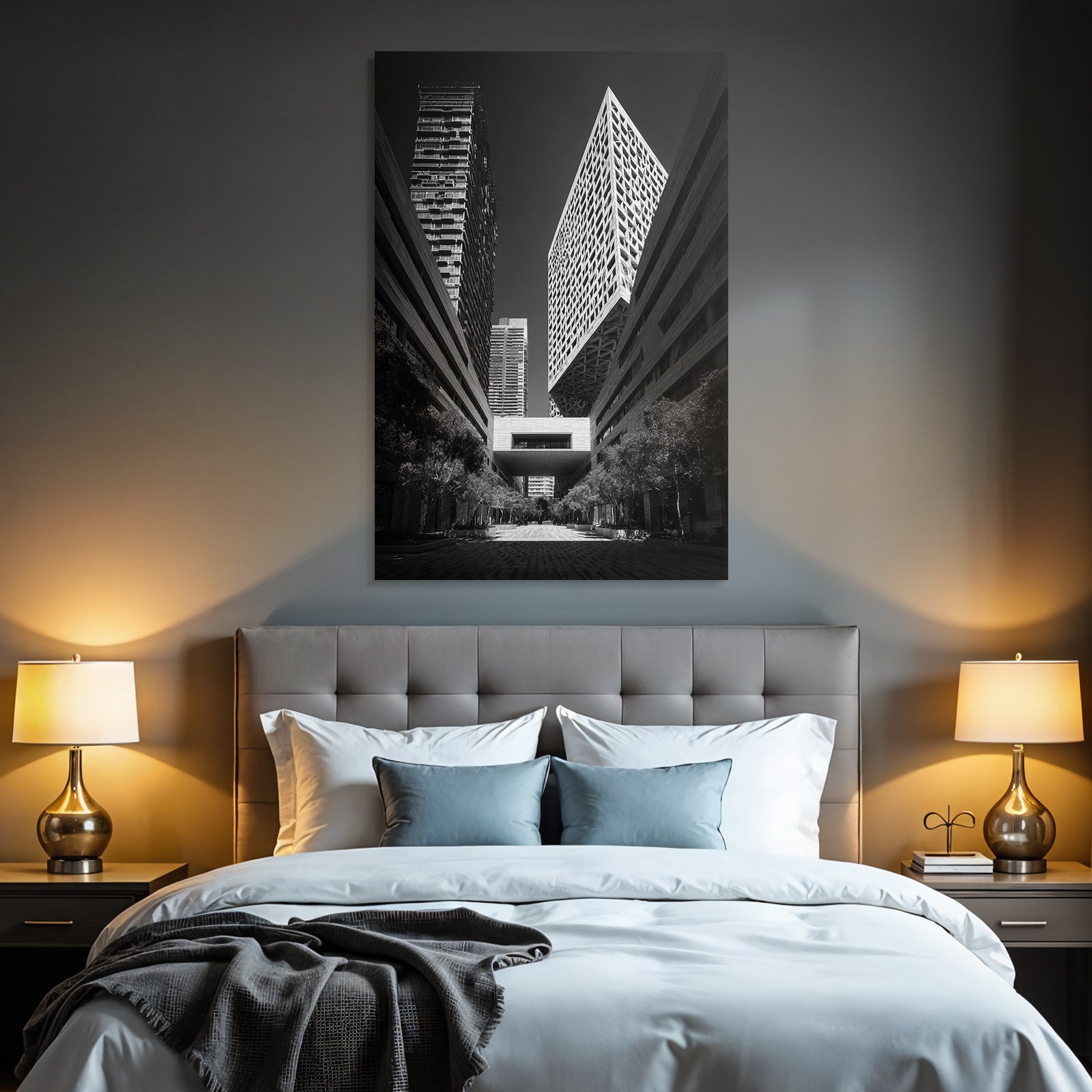 Moderne Moderne Städtische Szene Mit Geometrischen Designs