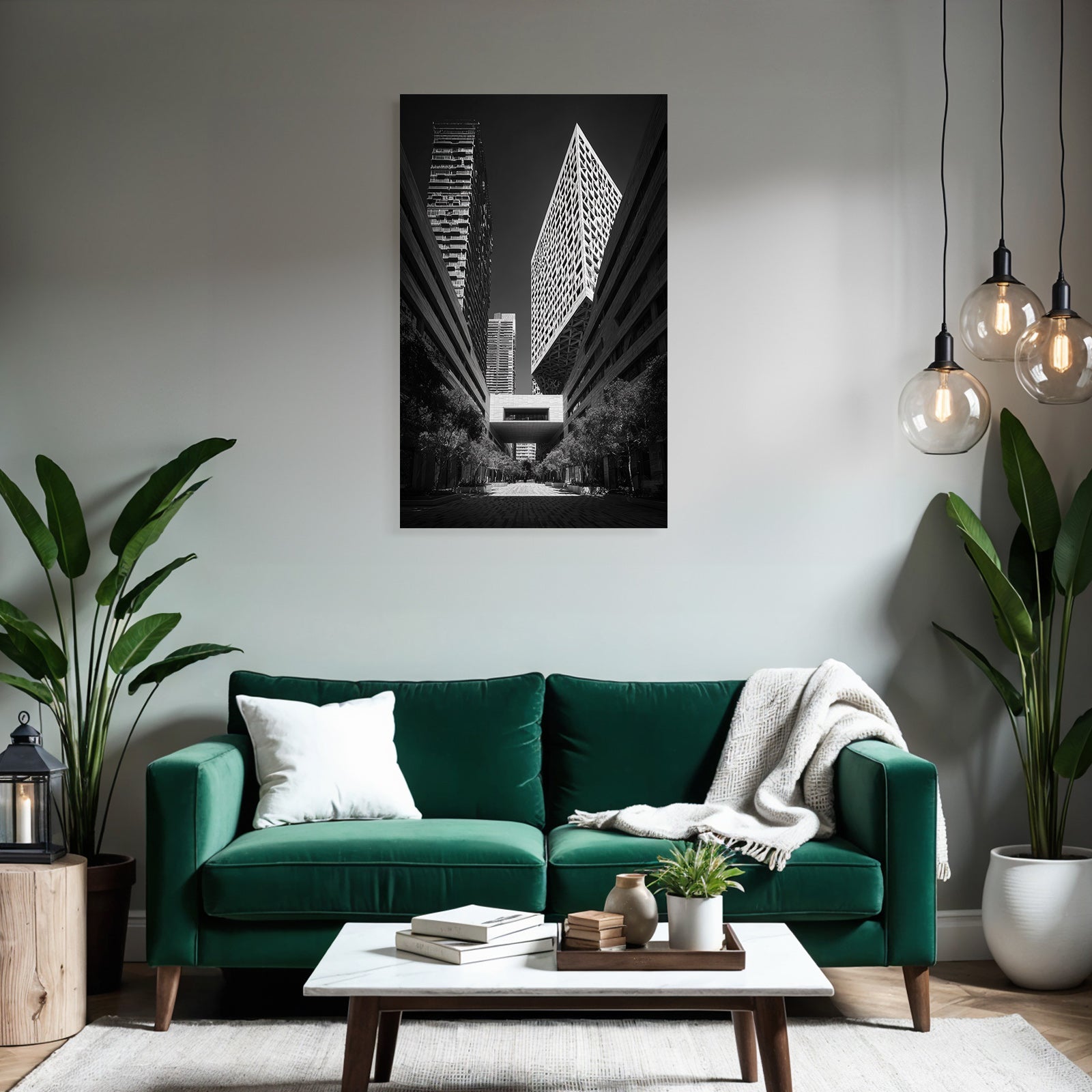 Moderne Moderne Städtische Szene Mit Geometrischen Designs