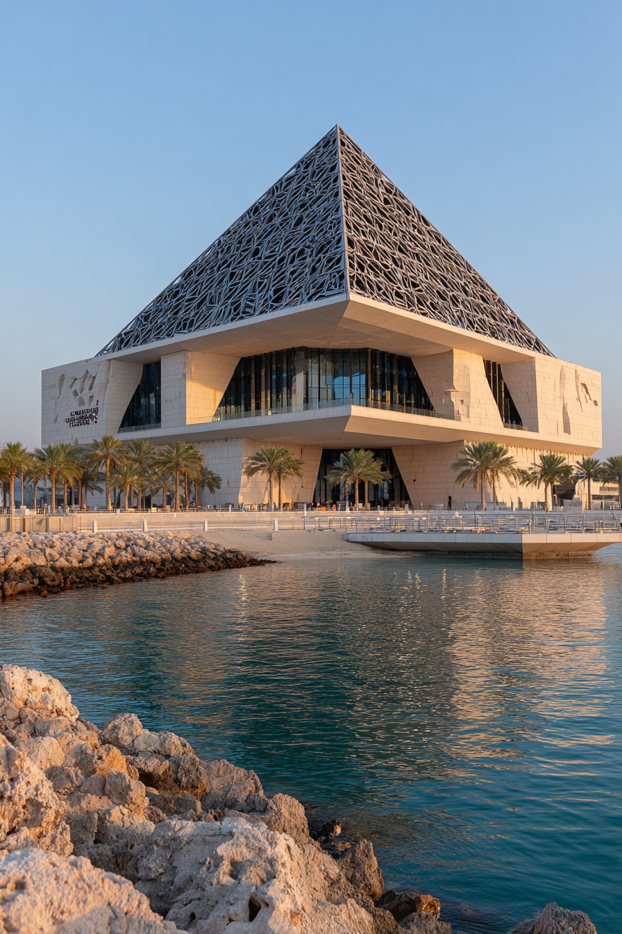 Moderne Moderne Triangular Dach Glas Stein Kulturinstitution | Moderne Architektur | Architektur