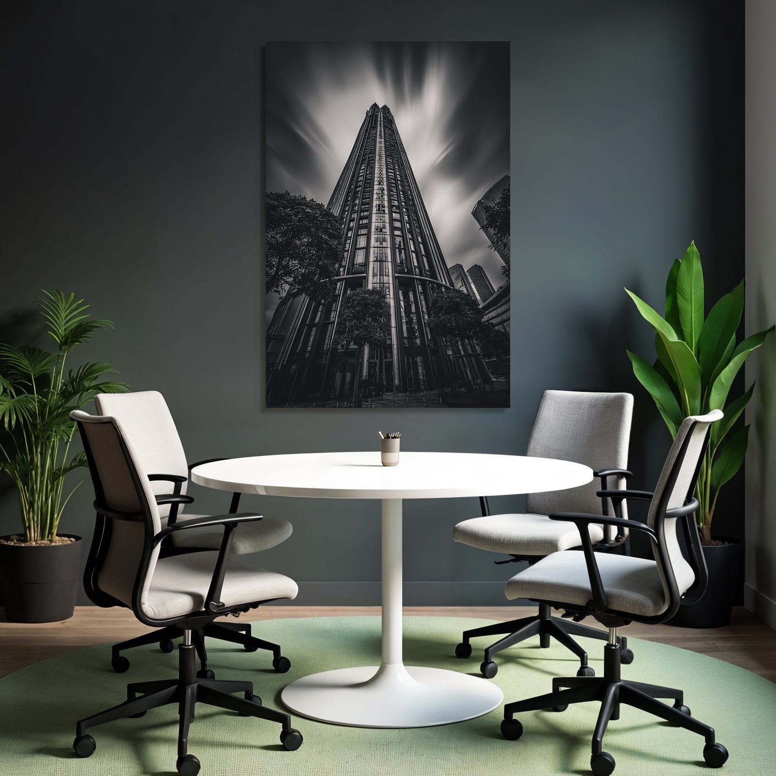 Moderne Schwarz Weiss Hochhaus Fotografie Mit Langzeitbelichtung