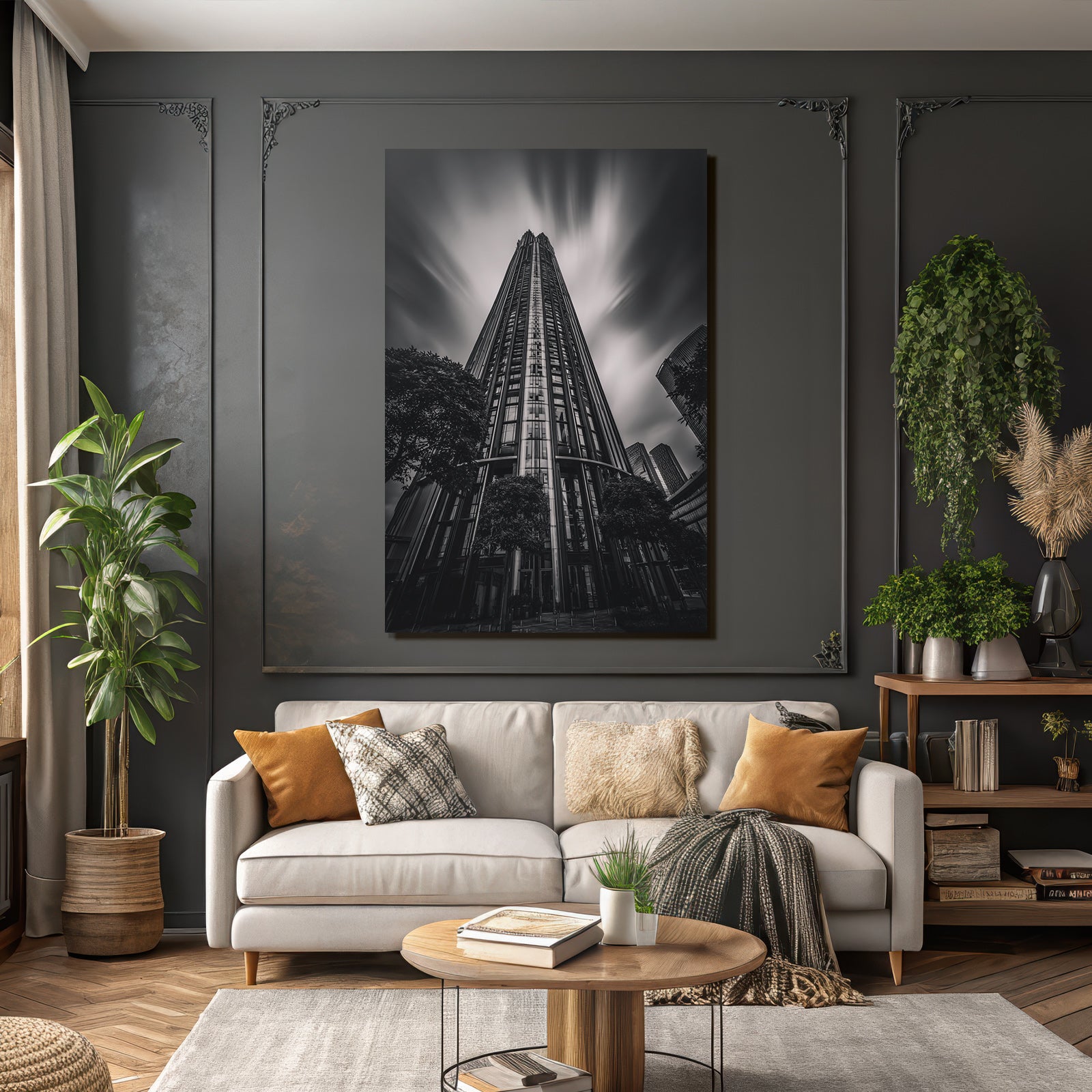 Moderne Schwarz Weiss Hochhaus Fotografie Mit Langzeitbelichtung