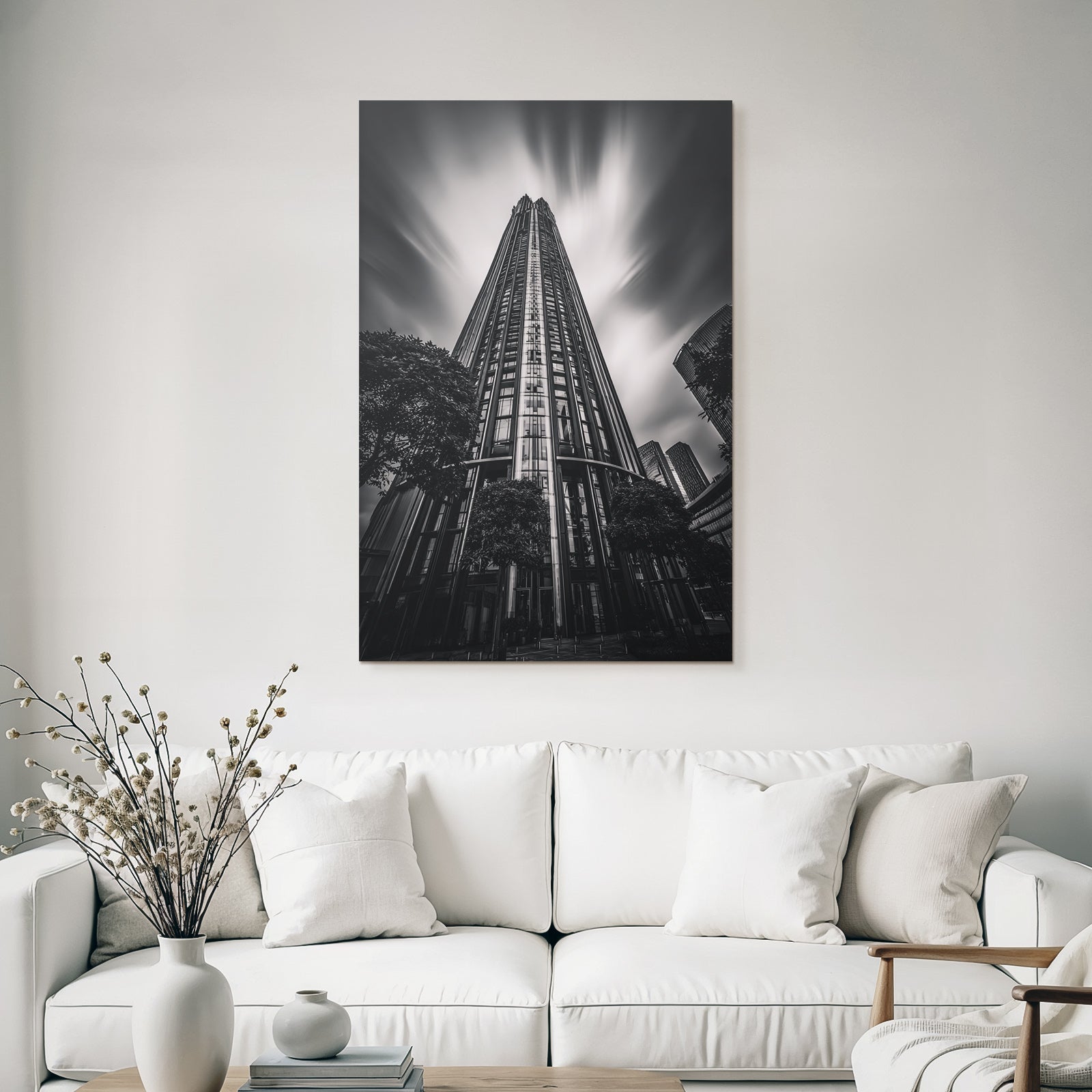 Moderne Schwarz Weiss Hochhaus Fotografie Mit Langzeitbelichtung