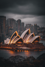 Moderne Sydney Opera House Skyline Moody Sky | Moderne Architektur | Architektur