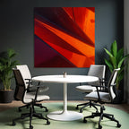 Moderne Abstrakte Fotografie Geometrische Formen Rot Orange Reflektierende Oberflächen