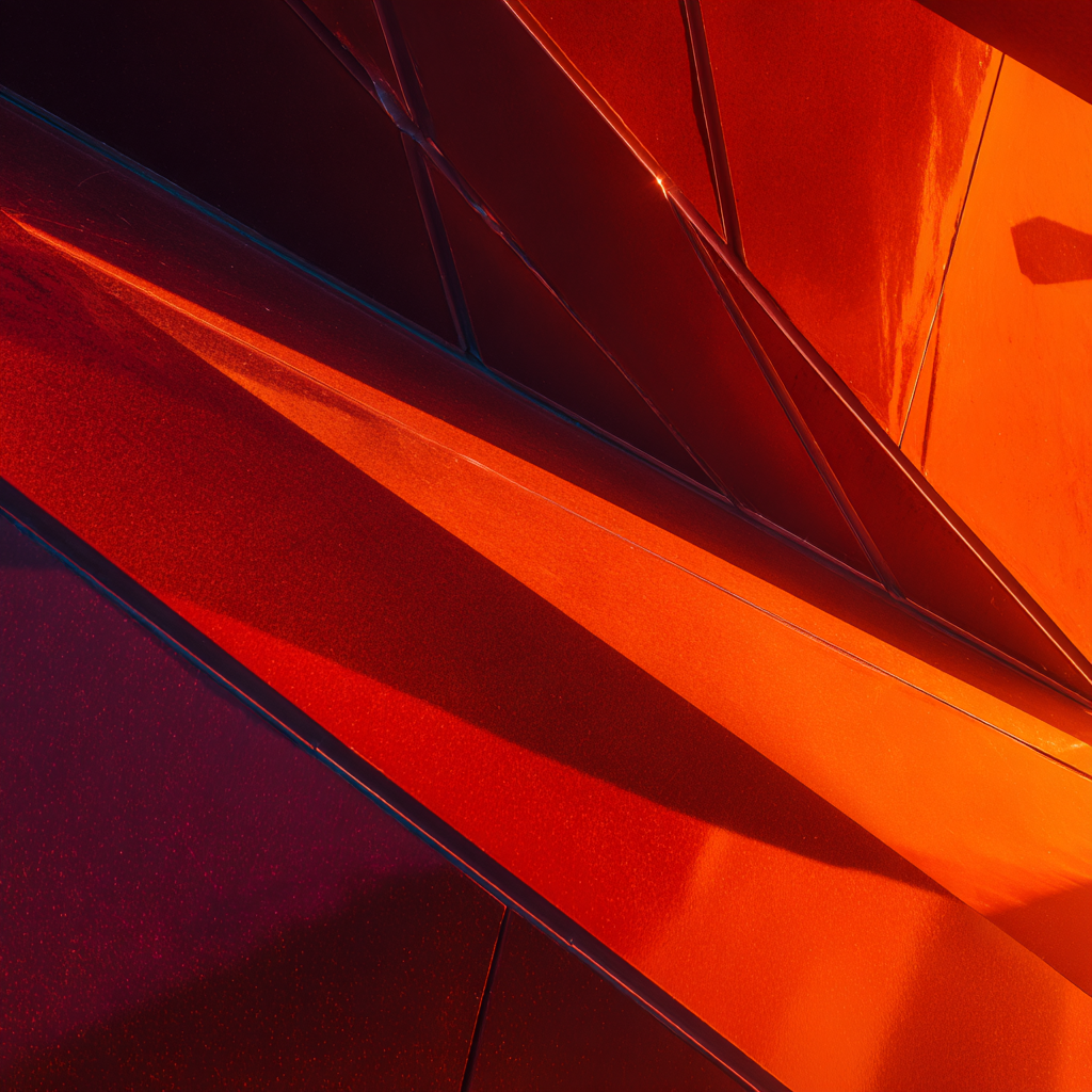 Moderne Abstrakte Fotografie Geometrische Formen Rot Orange Reflektierende Oberflächen | Moderne Architektur | Architektur