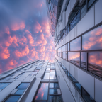 Moderne Dramatische Aufwärts Perspektive Modernen Reflexionen Im Glass Fenstern | Moderne Architektur | Architektur