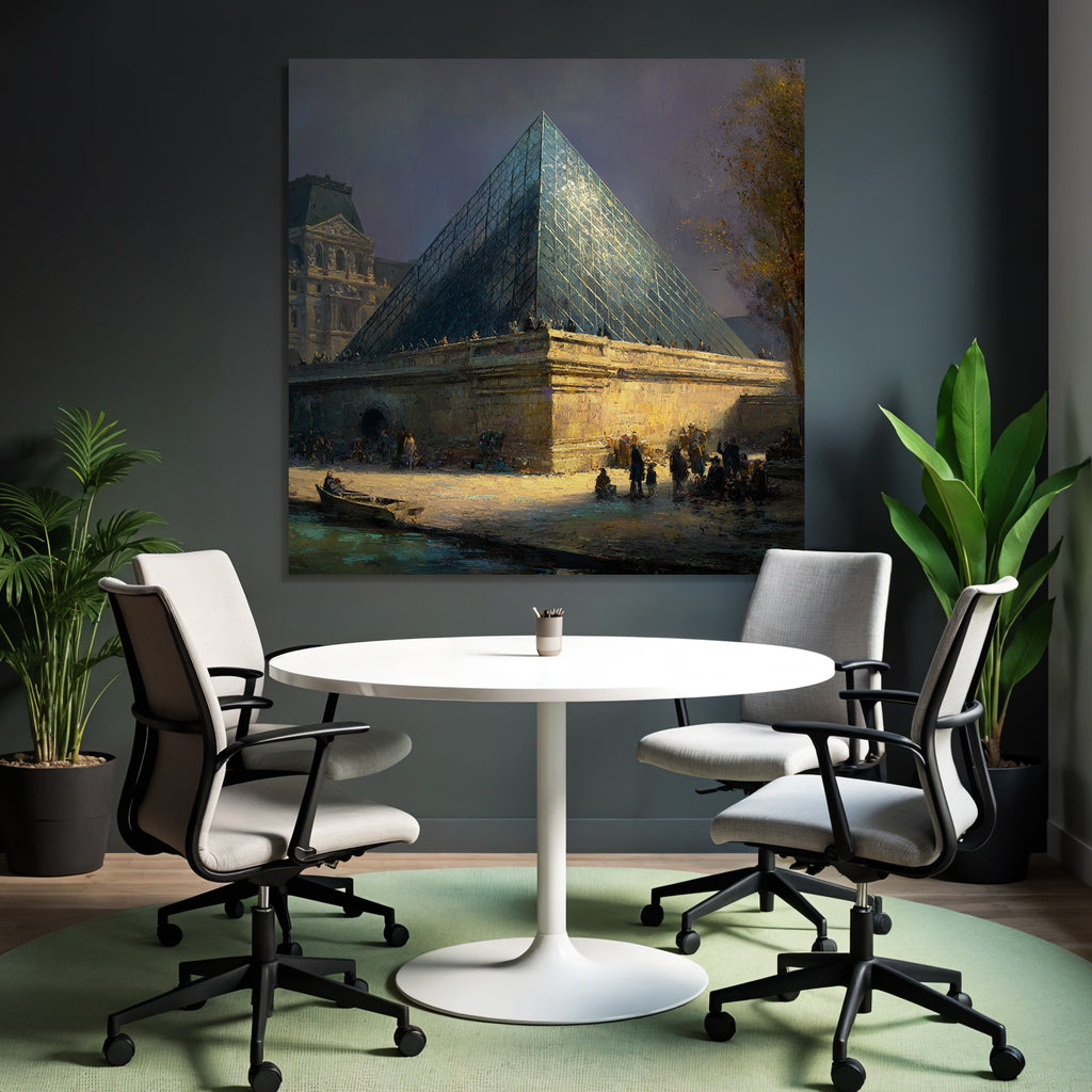 Moderne Glas Pyramide Louvre Museum Paris Impressionistisch