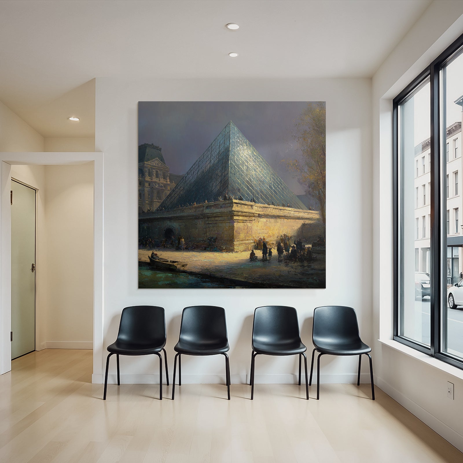 Moderne Glas Pyramide Louvre Museum Paris Impressionistisch