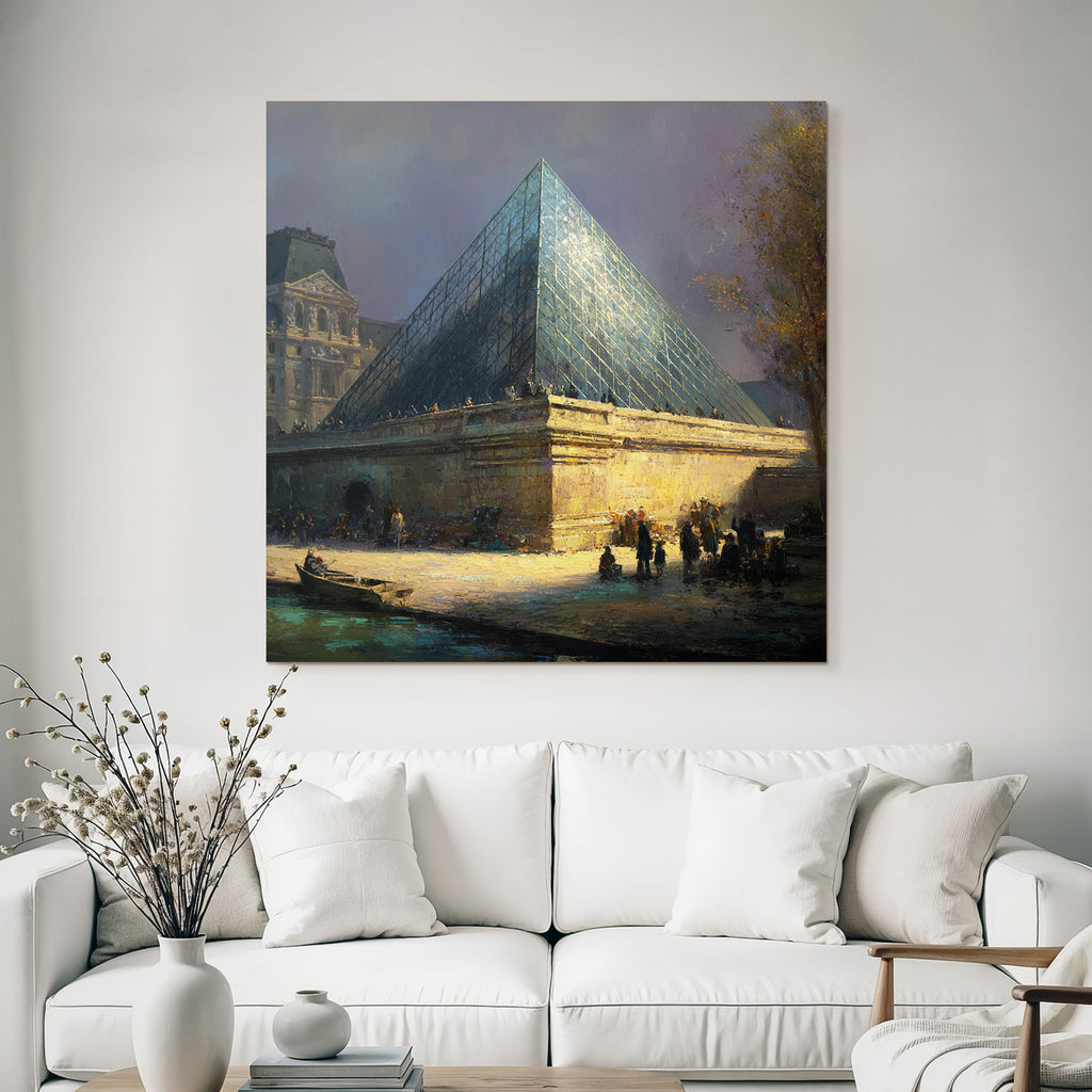 Moderne Glas Pyramide Louvre Museum Paris Impressionistisch