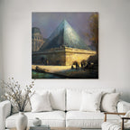 Moderne Glas Pyramide Louvre Museum Paris Impressionistisch