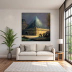 Moderne Glas Pyramide Louvre Museum Paris Impressionistisch