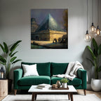 Moderne Glas Pyramide Louvre Museum Paris Impressionistisch