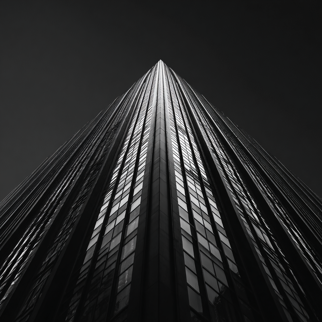 Moderne Hohe Gebäude Sicht Von Unten Schwarz Und Weiss | Moderne Architektur | Architektur