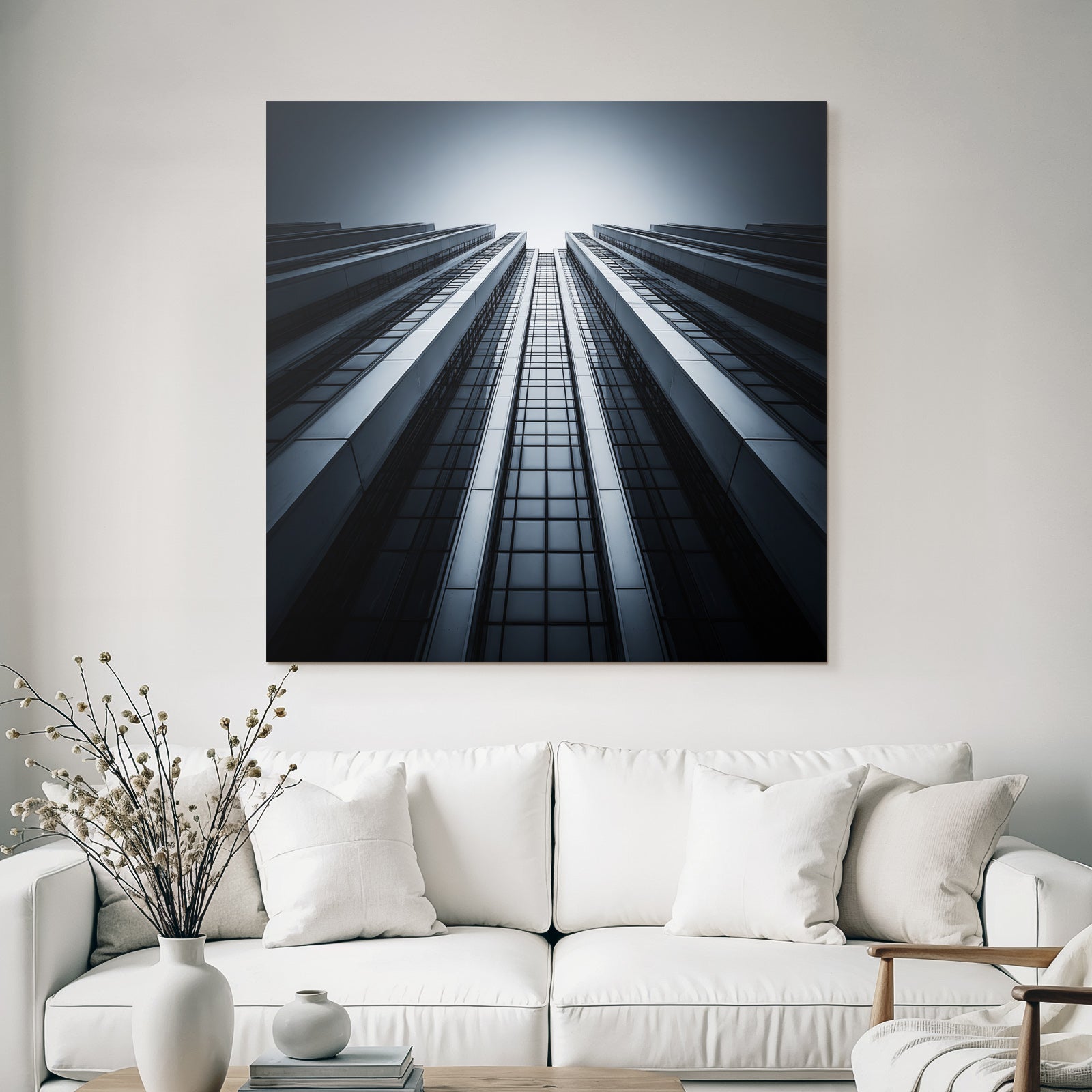 Moderne Hohe Modern Glas Metall Sleek Konstruktion Monochromatisch