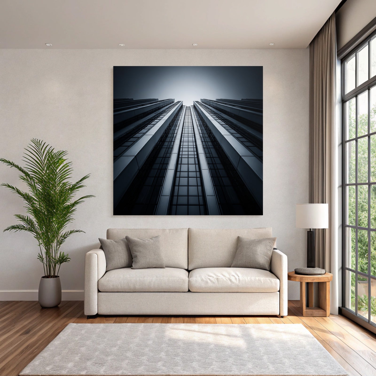Moderne Hohe Modern Glas Metall Sleek Konstruktion Monochromatisch