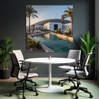 Moderne Louvre Abu Dhabi Modernes Design Dome Muster Wasserkanal Landschaft