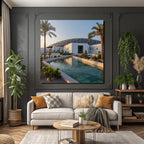 Moderne Louvre Abu Dhabi Modernes Design Dome Muster Wasserkanal Landschaft
