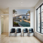 Moderne Louvre Abu Dhabi Modernes Design Dome Muster Wasserkanal Landschaft