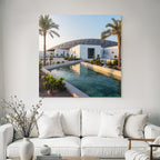 Moderne Louvre Abu Dhabi Modernes Design Dome Muster Wasserkanal Landschaft