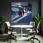 Moderne Modern Stadtleben Bunte Menschen Crowd Walkway