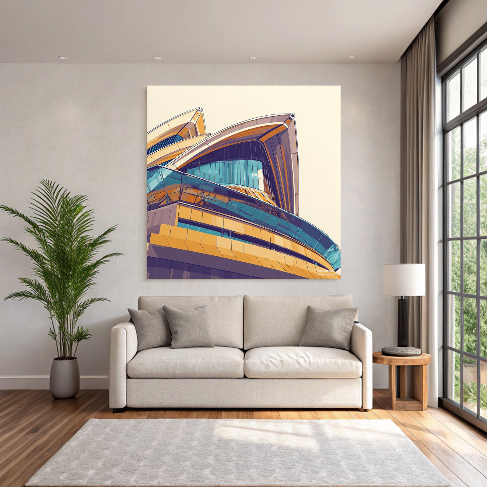 Moderne Moderne Abstraktes Design Gebäude Curved Shapes Glass Windows Farbige Elemente