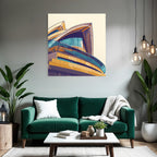 Moderne Moderne Abstraktes Design Gebäude Curved Shapes Glass Windows Farbige Elemente
