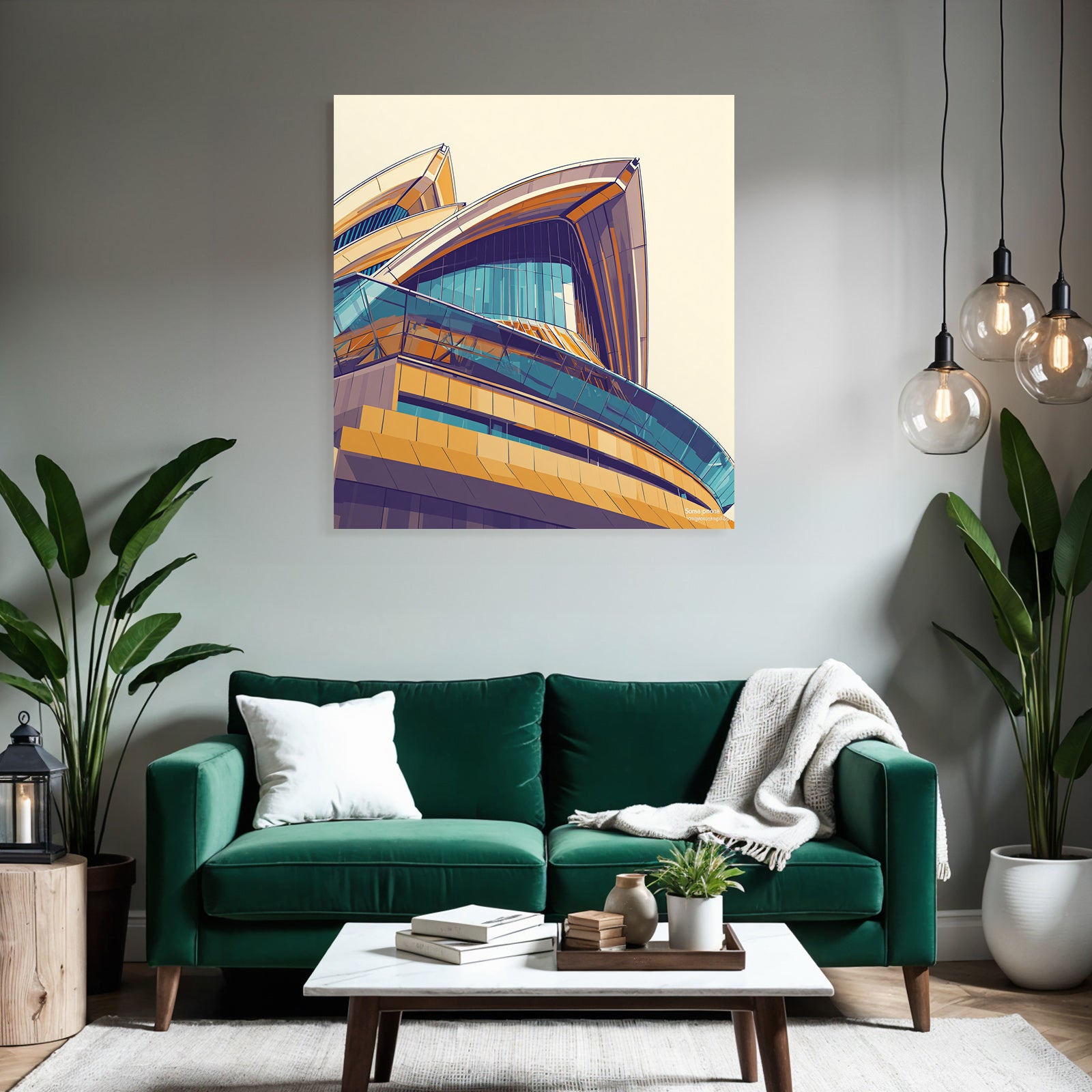 Moderne Moderne Abstraktes Design Gebäude Curved Shapes Glass Windows Farbige Elemente