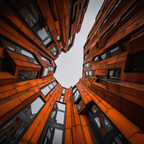 Moderne Moderne Orange Fassade Von Unten | Moderne Architektur | Architektur
