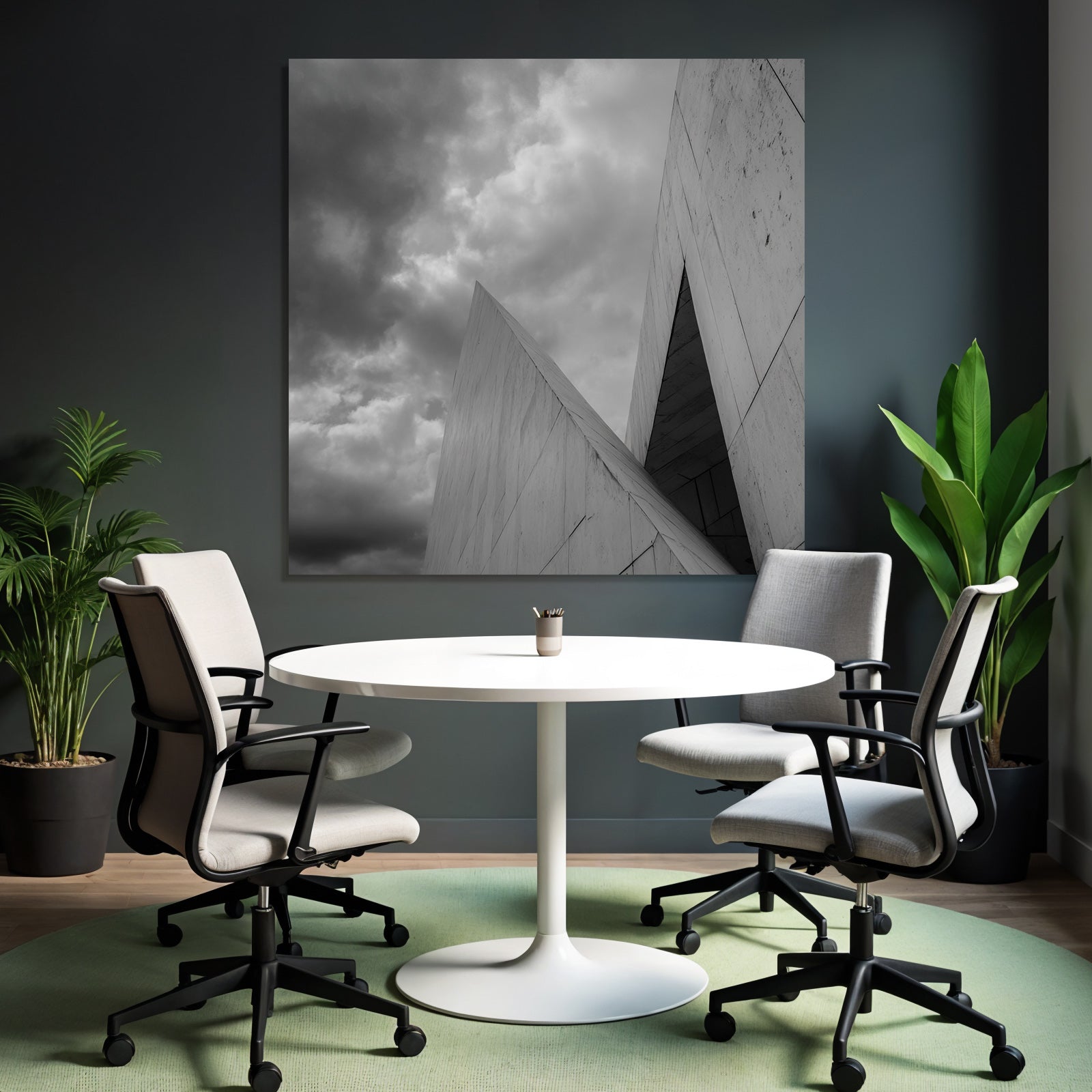 Moderne Moderne Scharfe Winkel Minimalistisches Design Cloudy Sky