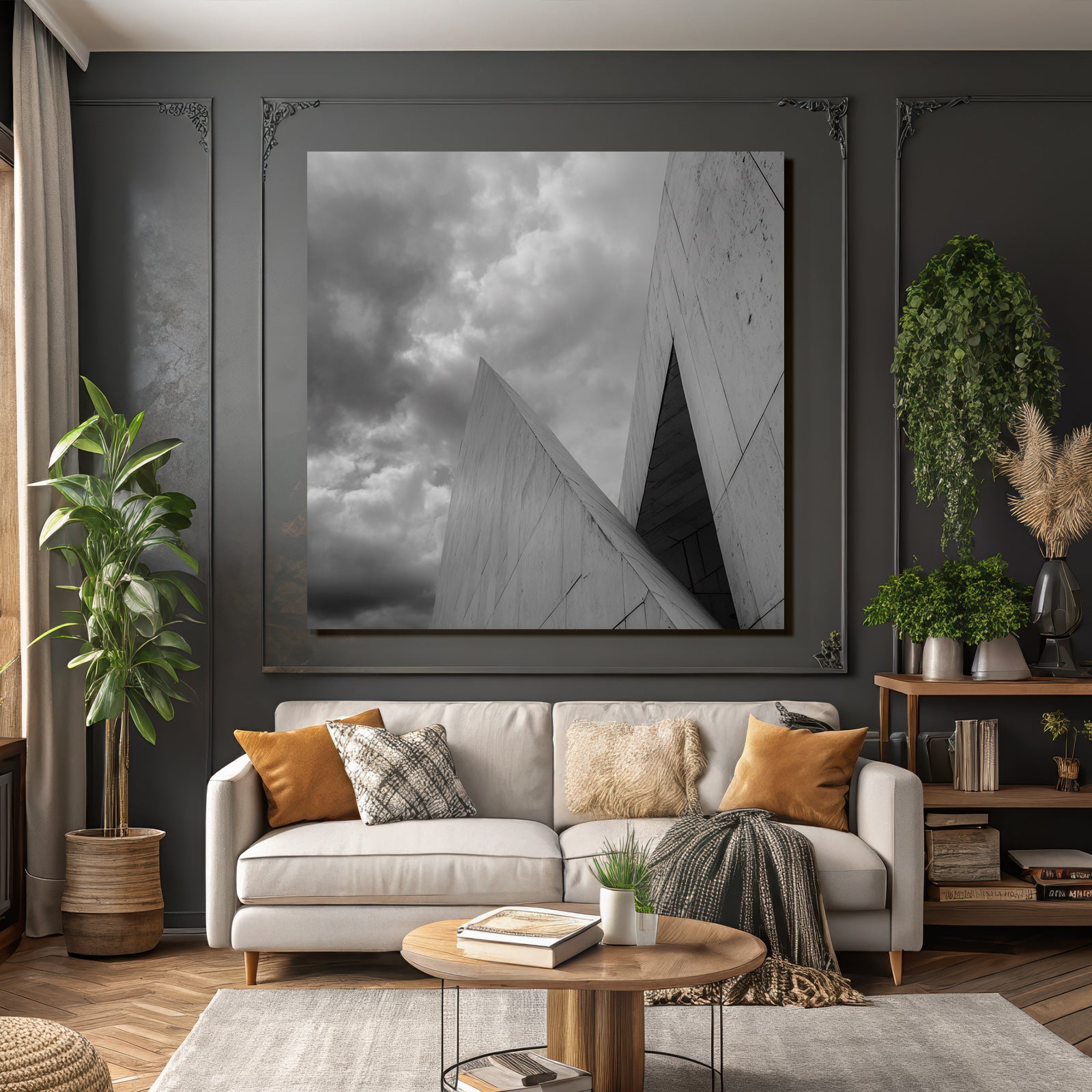 Moderne Moderne Scharfe Winkel Minimalistisches Design Cloudy Sky