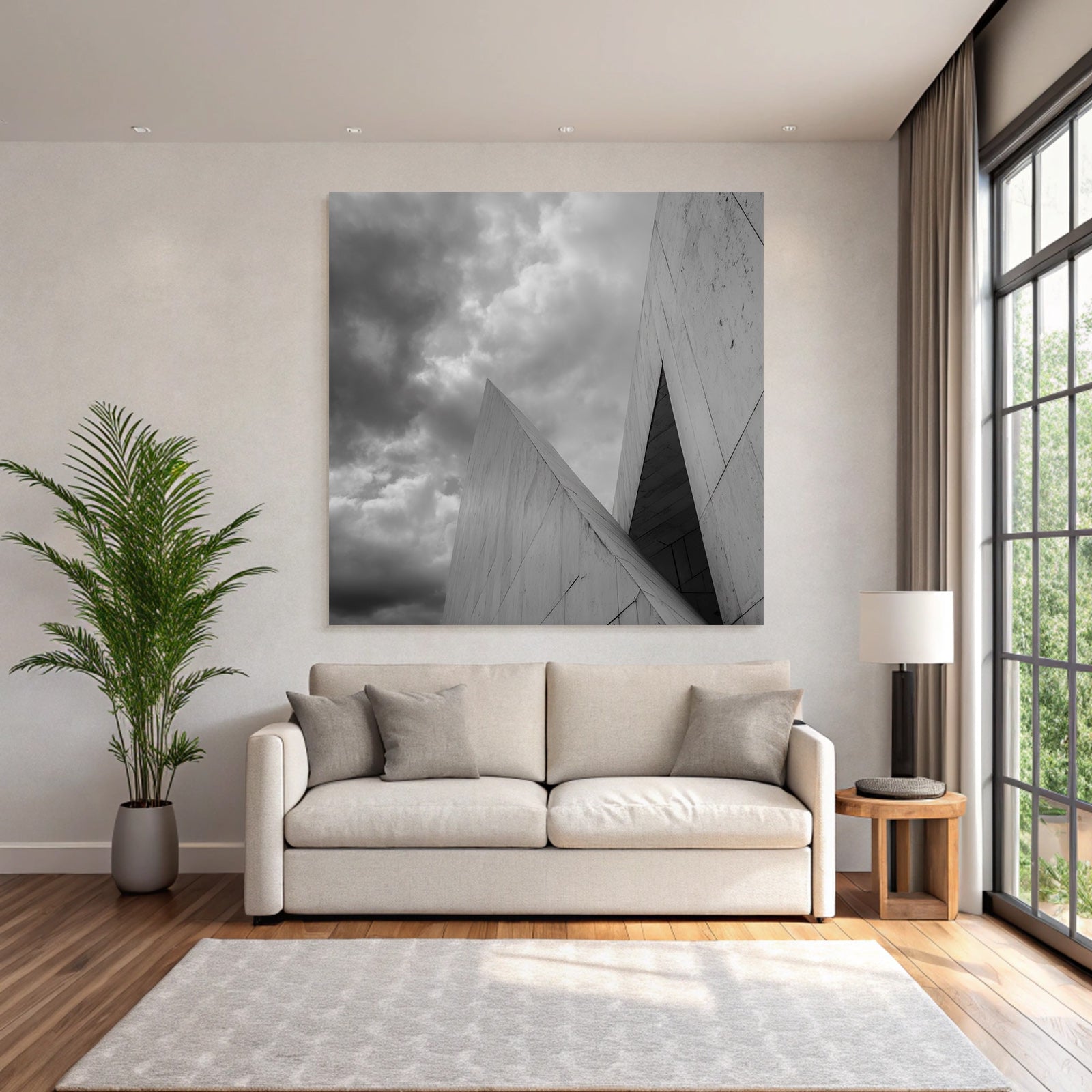 Moderne Moderne Scharfe Winkel Minimalistisches Design Cloudy Sky
