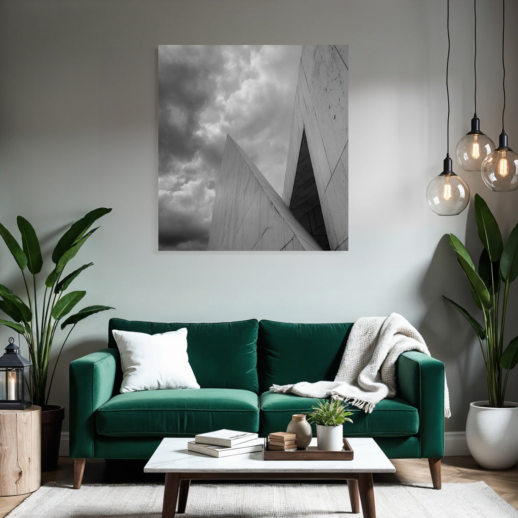 Moderne Moderne Scharfe Winkel Minimalistisches Design Cloudy Sky