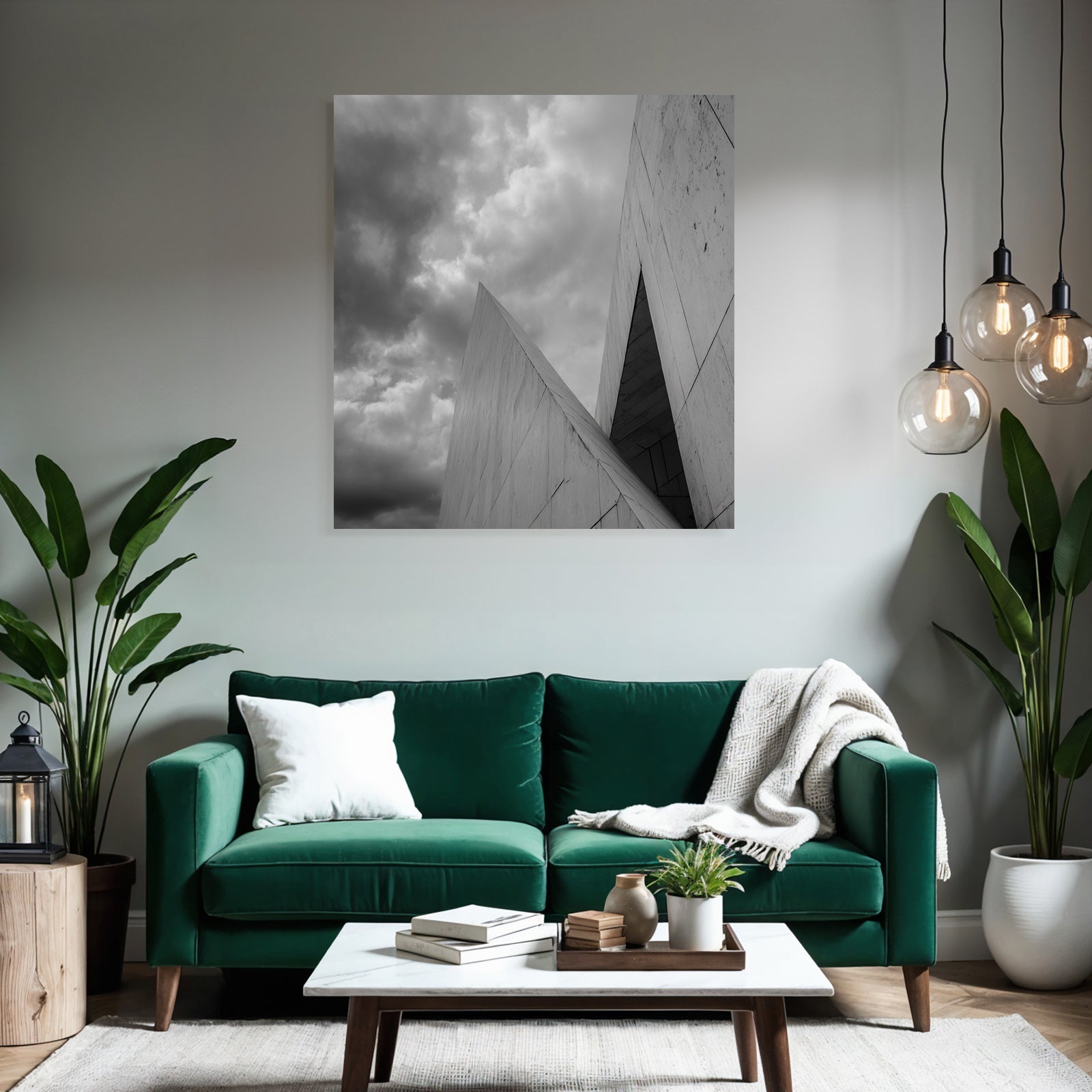 Moderne Moderne Scharfe Winkel Minimalistisches Design Cloudy Sky