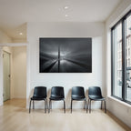 Moderne Abstrakte Landschaft Mit Reflektierender Surface Und Vertikalem Struktur