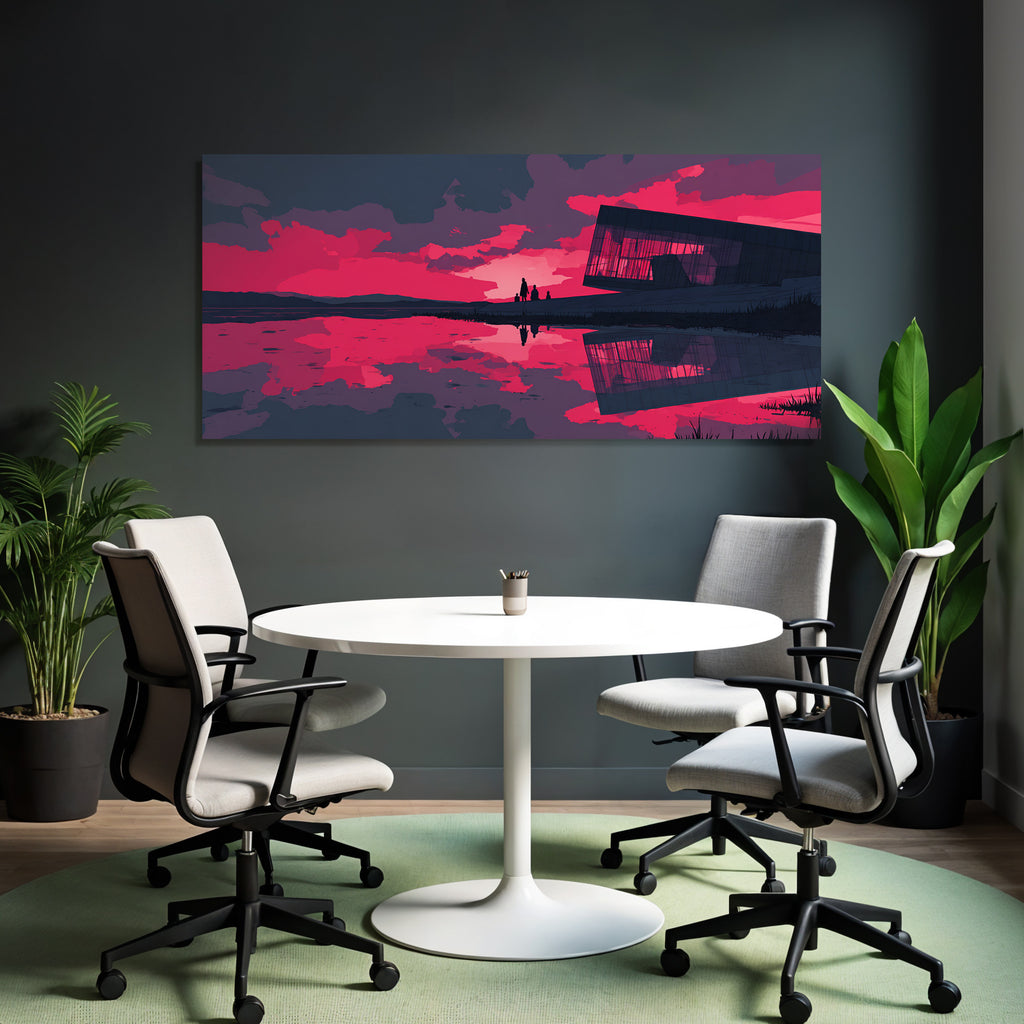 Moderne Dramatischer Sonnenuntergang Mit Und Reflexionen